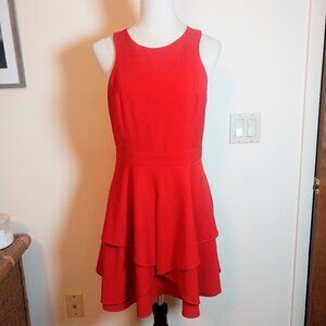 ADELYN RAE SIZE M RED FIT AND FLARE  SKATER STYLE SLEEVELESS MINI DRESS